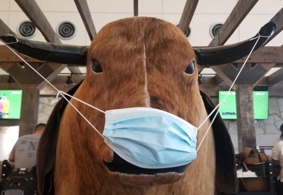 Mechanical Bull at Rdu Sends a Message to Mask-up