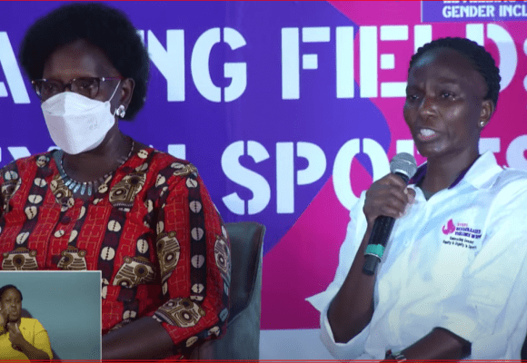 CATHERINE NDEREBA BROUGHT TO TEARS BY ABUSED WOMEN’S STORIES DURING AGNES TIROP GBV-IN SPORT CONFERENCE