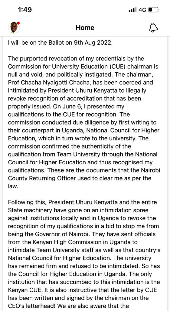 SAKAJA STATEMENT