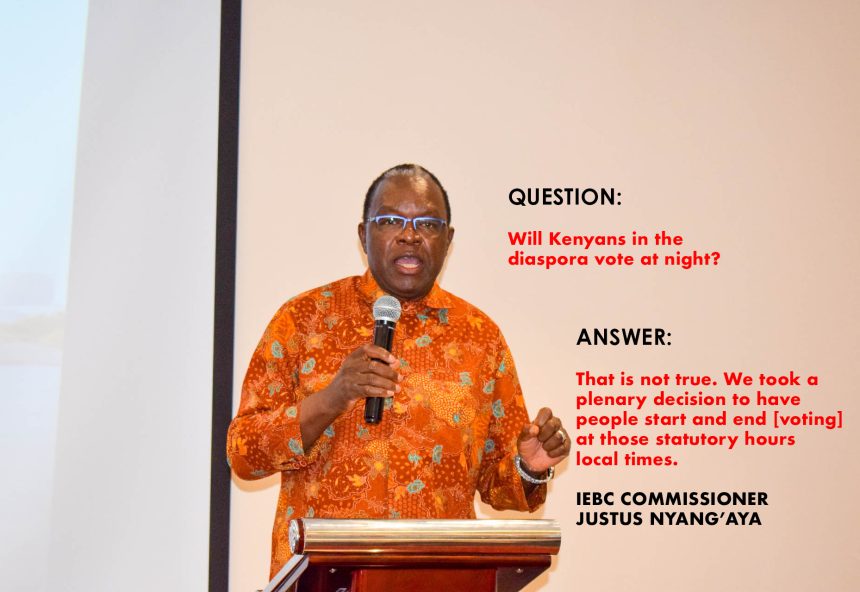 NYANG’AYA ENDS RUMORS OF DIASPORA NIGHTTIME VOTING