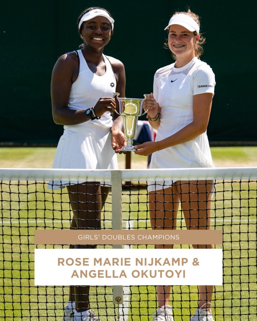 KENYA’S OKUTOYI AND DUTCH PARTNER NIJKAMP WIN GIRLS’ TENNIS DOUBLES AT WIMBLEDON KENYA’S OKUTOYI AND DUTCH PARTNER NIJKAMP WIN GIRLS’ TENNIS DOUBLES AT WIMBLEDON